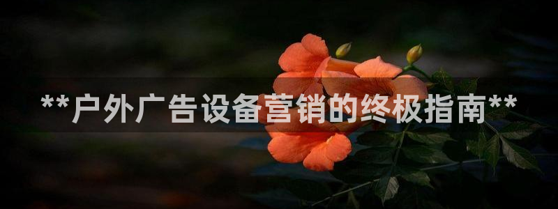 杏宇平台招商：**户外广告设备营销的终极