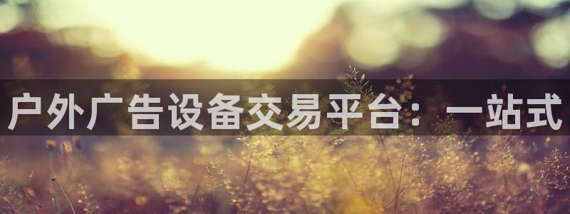杏宇平台招商：户外广告设备交易平台：一站式